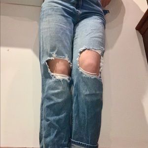 ripped mom jeans